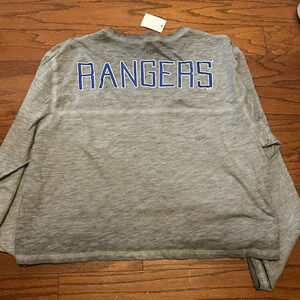 NWT NHL Rangers Long Sleeve Cropped Tee Hockey Fan Gear